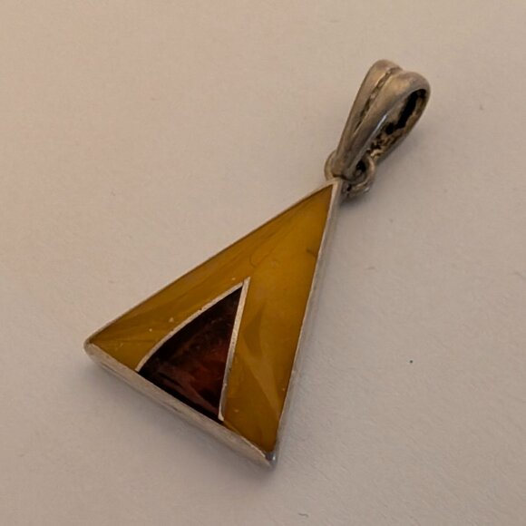 Valerio Polish Amber Sterling Silver Pendant - Picture 3 of 10